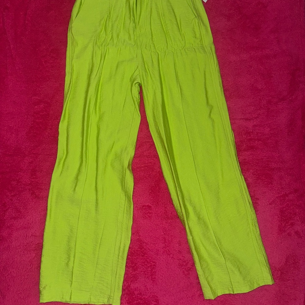 DKNY Lime Green Wide Leg Pants